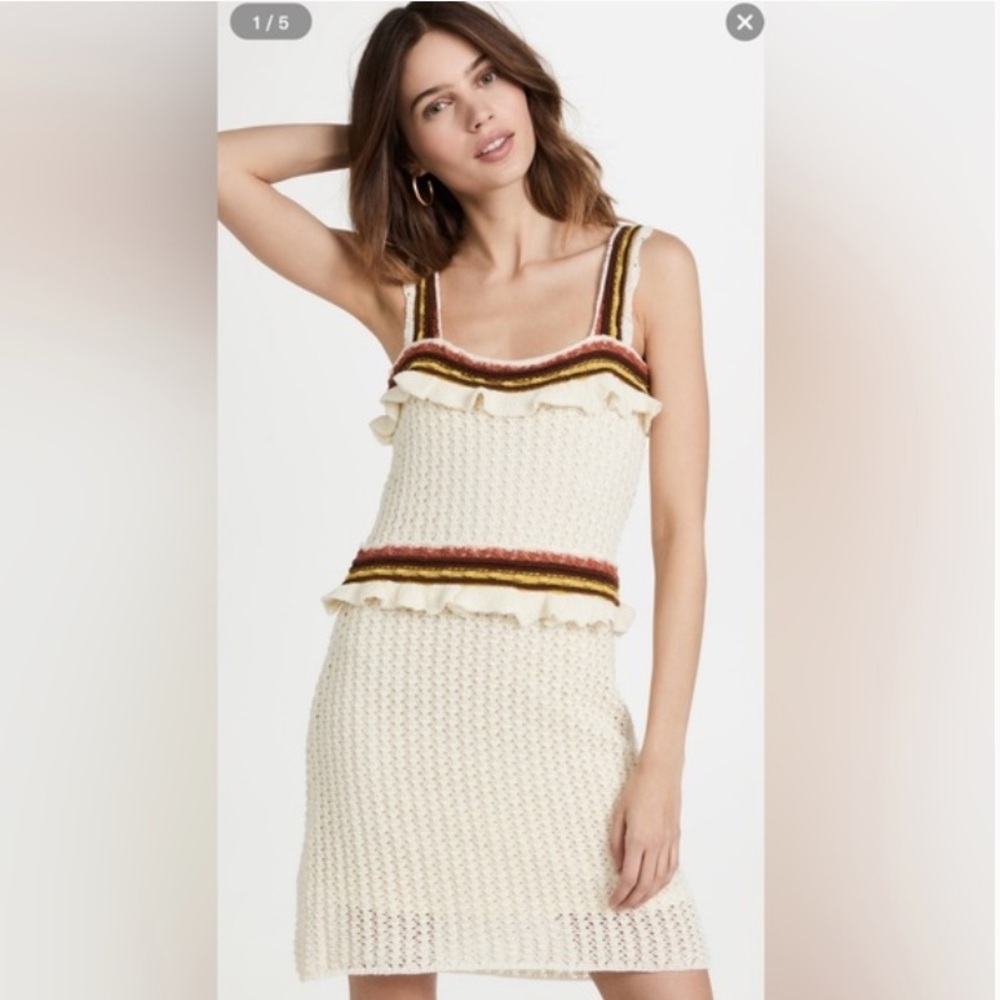 LINE & DOT Mia Crochet Mini Dress Size L
